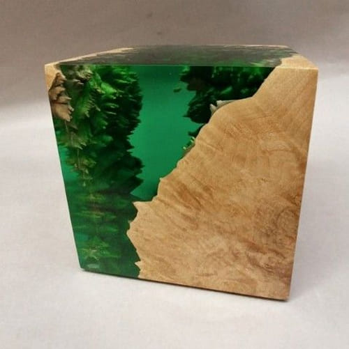 SH040 Emerald Green Cube at Hunter Wolff Gallery